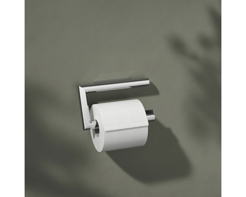 Toilettenpapierhalter aus Metall mit Papierrolle