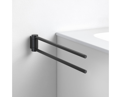 Schwenkbarer Handtuchhalter mit zwei Armen zur Wandmontage im Badezimmer