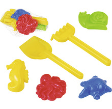 Set de jouets de plage avec pelle, râteau et différents moules