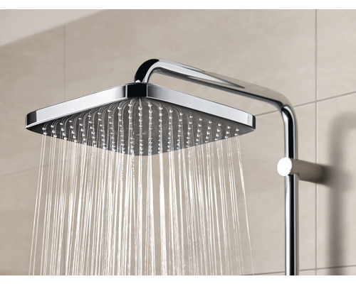 Quadratische Duschkopfbrause mit Wasserstrahlen