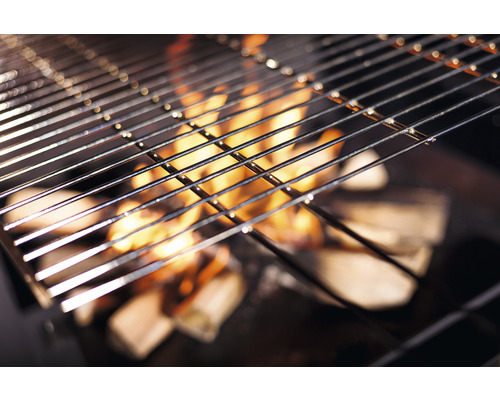 Grille de barbecue au-dessus du bois qui brûle