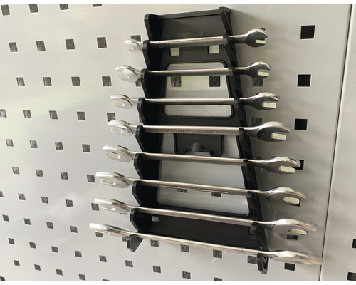 Jeu de clés plates avec support pour fixation au mur d''outils