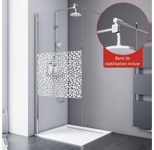Porte coulissante Schulte Alexa Style 2.0 900x1900 mm verre véritable Terazzo aspect chrome