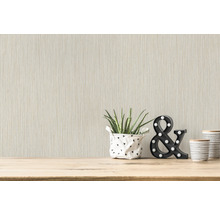 Mur décoratif avec papier peint textile aspect lin