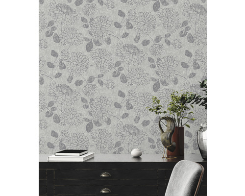 Papier peint à motif floral sur un mur