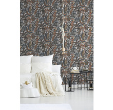 Vliestapete 39095-2 Antigua Blätter Retro weiss-orange