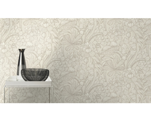 Papier peint à motif floral en intérieur