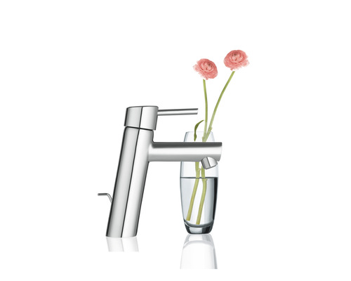 Wasserhahn mit Blumenvase