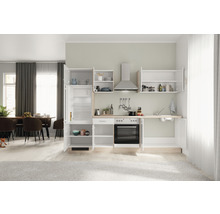 Cuisine complète avec appareils Flex Well Valero 270 cm couleur de façade blanc haute brillance - couleur du corps chêne sonoma 00011912