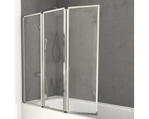 Pare-baignoire en verre à trois éléments dans la salle de bains