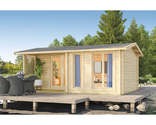 Gartenhaus Outdoor Life Brighton 70 mm inkl. Fussboden 520 x 370 cm natur