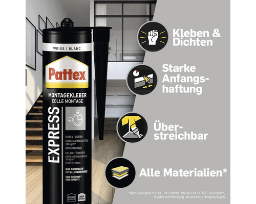 Cartouche de colle de montage express Pattex