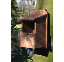 Holz Vogelhaus zur Anbringung an einem Baum mit Abbildung eines Vogels