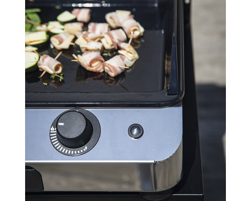 Plaque de cuisson avec régulateur et aliments