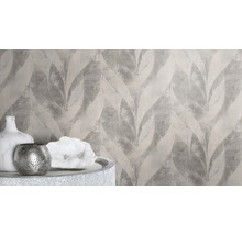 Papier peint intissé 520040 Concrete feuilles gris