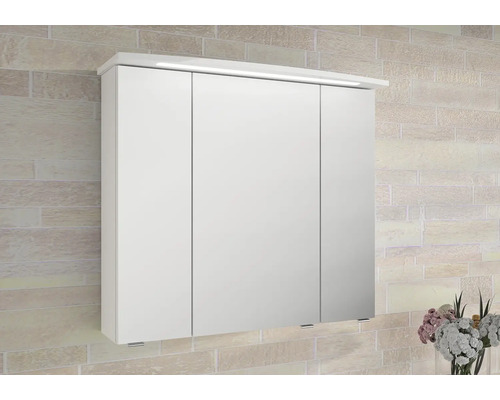 Armoire de toilette avec trois portes et éclairage