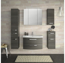 Ensemble de salle de bains moderne avec meuble-lavabo, armoire de toilette et armoires hautes