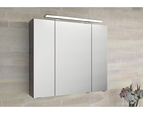 Armoire de toilette à trois portes avec éclairage pour l''aménagement de la salle de bains