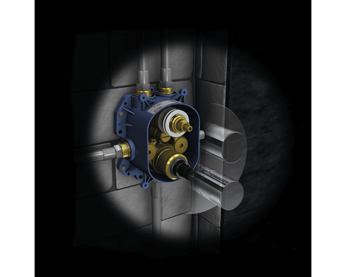 Mitigeur thermostatique encastré pour douche avec raccords au mur