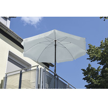 Parasol carré blanc sur un balcon