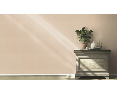 Dekoratives Sideboard mit Pflanzen und Dekoartikeln in einem hellen Raum.