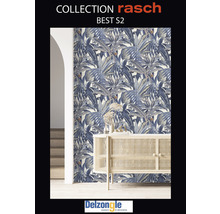 Vliestapete 689501 Rhapsody blätter blau