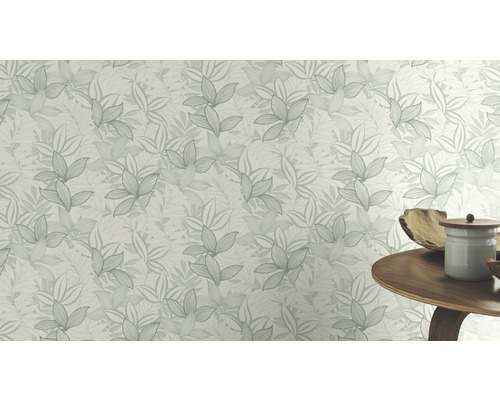 Papier peint avec motif de feuilles pour la décoration murale