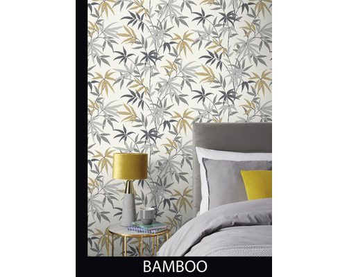 Chambre à coucher avec papier peint bambou