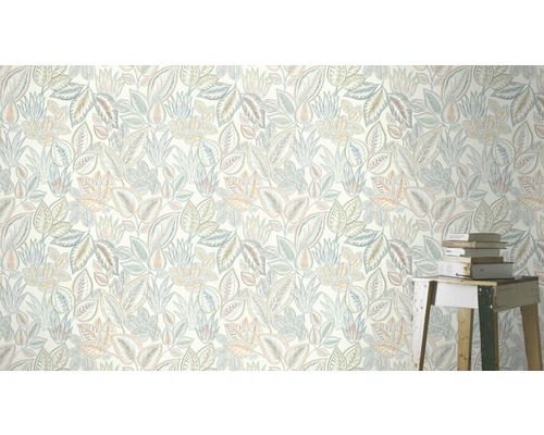 Papier peint à motif de feuilles sur le mur