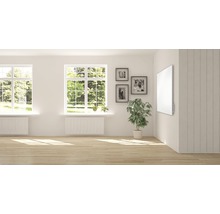 Heller Raum mit Fenster, Heizkörper und Heizpaneel