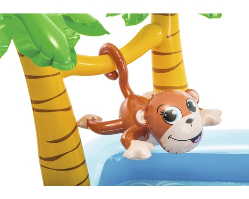 Piscine gonflable avec singe et palmier