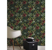 Vliestapete 37216-5 Greenery Blumen rot grün