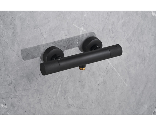 Mitigeur thermostatique de douche noir pour montage mural
