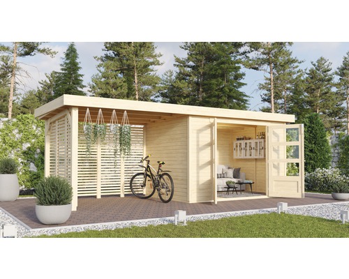 Abri de jardin adossé en bois certifié 4,18m² Bomlitz 2 - Karibu