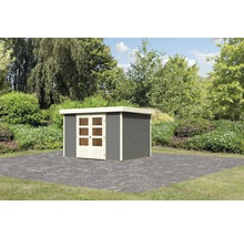 Abri de jardin en bois avec double porte dans le jardin