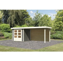 Gartenhaus mit Anbau und Doppeltür im Garten