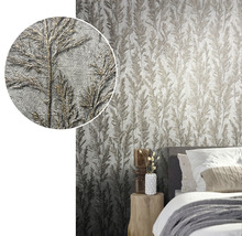 Papier peint avec motif d''herbe dans la chambre à coucher