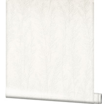 Rouleau de papier peint blanc avec motif de plantes