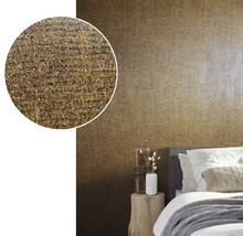 Papier peint textile dans la chambre à coucher avec vue détaillée agrandie