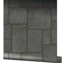 Tapete mit Holzscheibenmuster