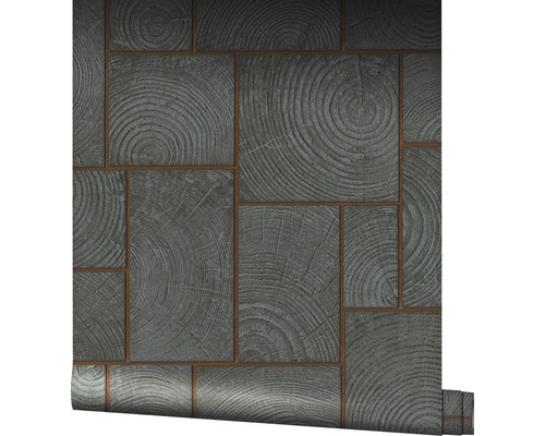 Tapete mit Holzscheibenmuster