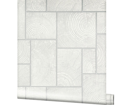 Papier peint avec motif de rondelles de bois