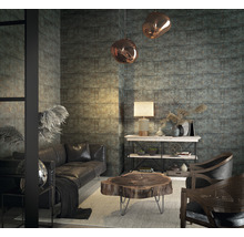 Wohnzimmer mit Sofa, Tisch und Dekoration in modernem Design