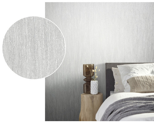 Chambre avec papier peint structuré blanc et gros plan de la structure du papier peint