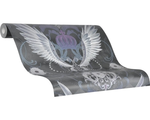 Rouleau de papier peint avec motif couronne et ailes