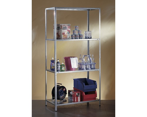 Étagère métallique à quatre niveaux pour ranger des objets