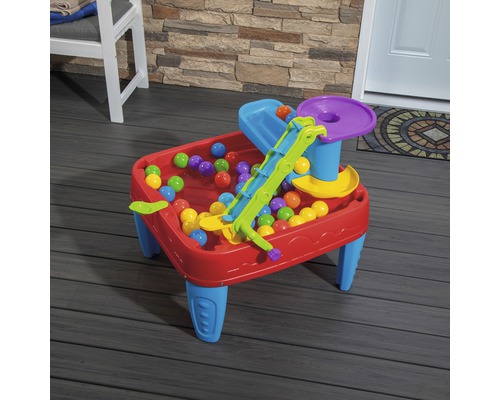 Table de jeu avec rampes et balles colorées pour enfants