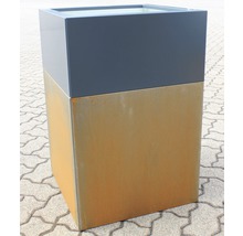 Jardinière en métal de forme rectangulaire