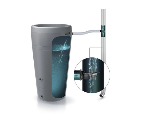 Récupérateur d''eau de pluie avec système de remplissage d''eau de pluie pour gouttières