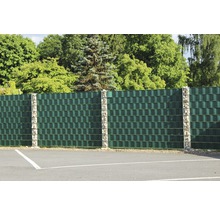 Clôture de protection visuelle en plastique avec poteaux de gabions